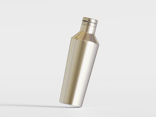 una botella de líquido transparente se muestra con un fondo blanco