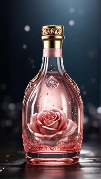 una botella mágica llena de rosas