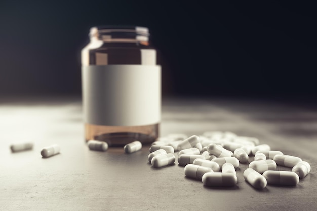 Botella de medicamento vacía