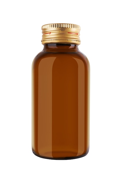 Botella de medicina de vidrio marrón