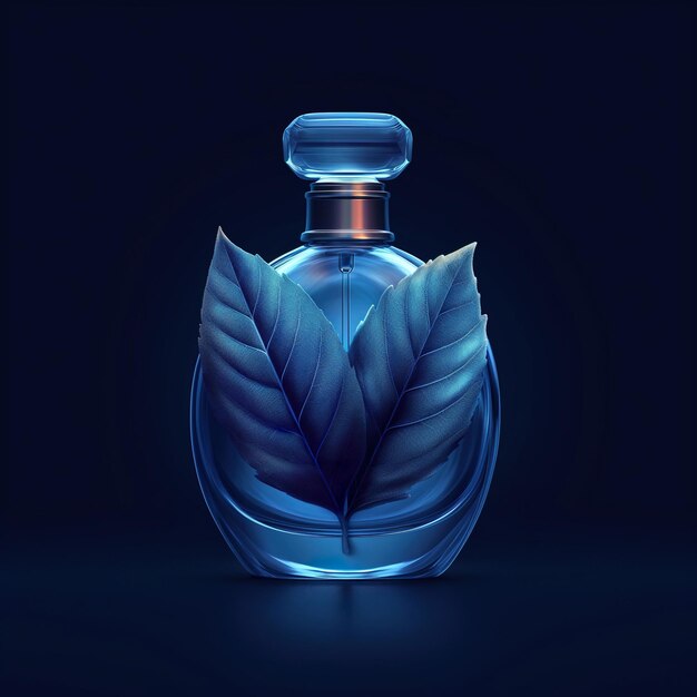 Foto botella de perfume en una escena minimalista