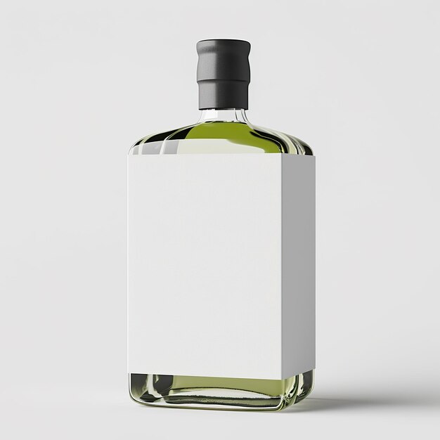 una botella de perfume con una etiqueta verde que dice no