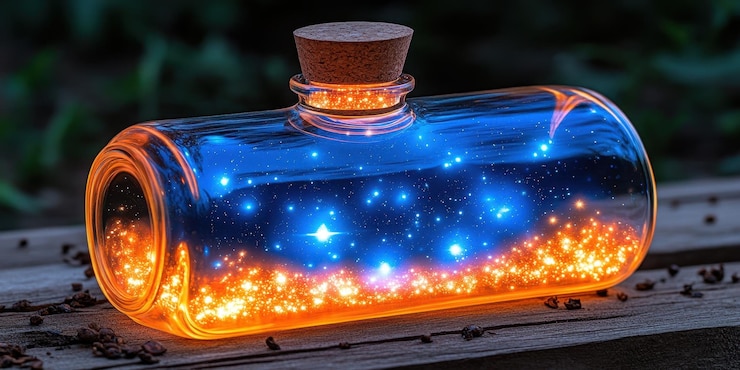 Foto una botella de perfume con las palabras estrellas en la parte inferior
