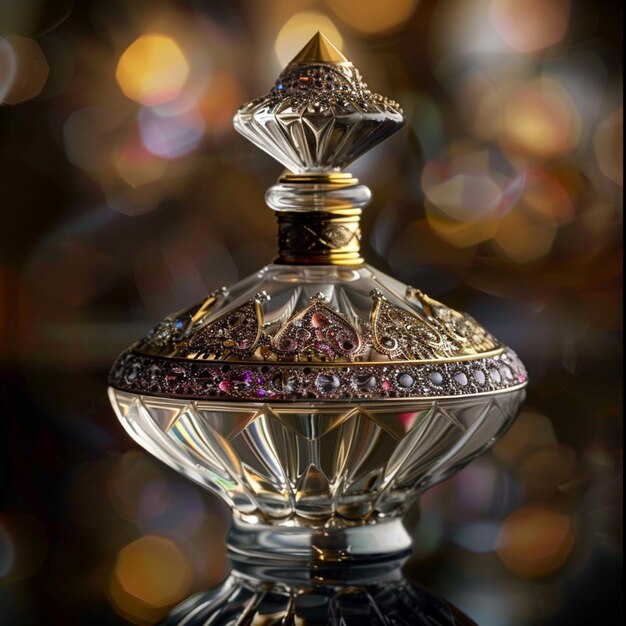 Foto una botella de perfume que es hecha por perfume ai generado