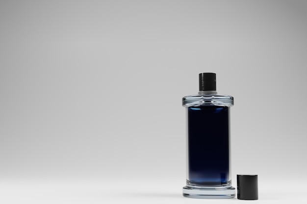 Botella de perfume en renderizado 3d para maqueta de marca