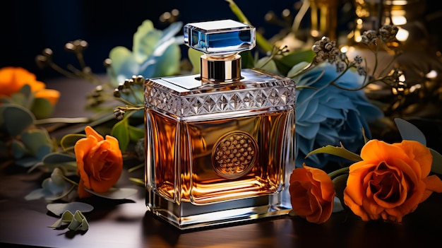 Foto la botella de perfume spritz del glamour