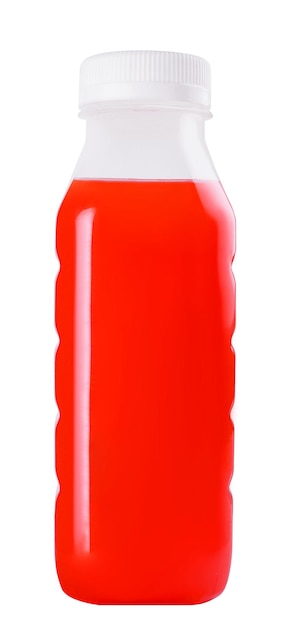 Botella de plástico de jugo de fresa fresca orgánica