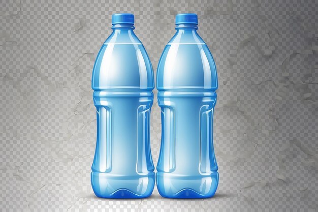 Botella de plástico realista para agua sobre un fondo transparente Ilustración vectorial