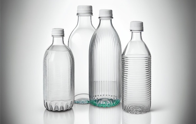 botella de plástico de vidrio transparente
