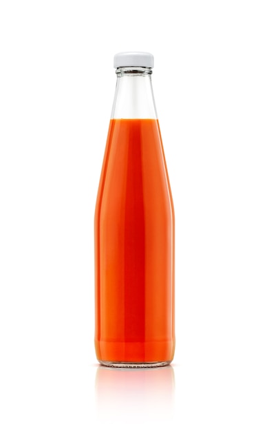 Foto botella de salsa de chile aislada