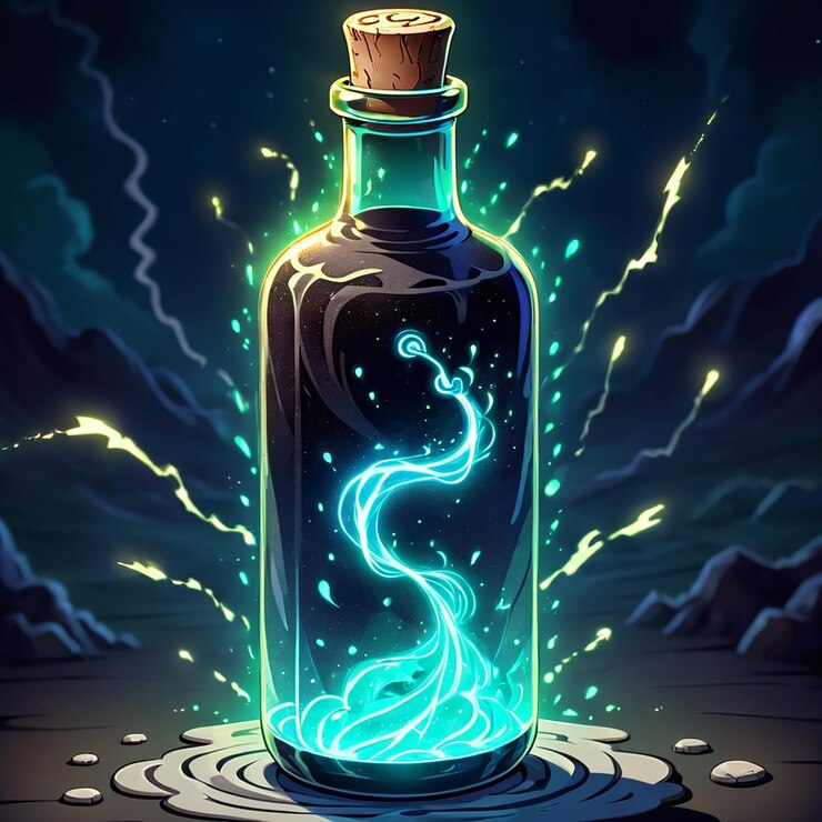 Foto una botella de una serpiente en una botella de color oscuro