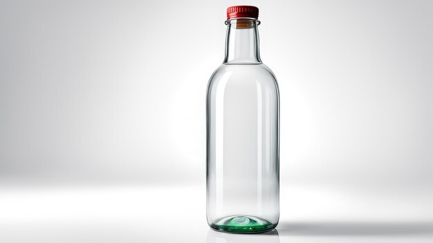 botella de vidrio aislada sobre un fondo blanco