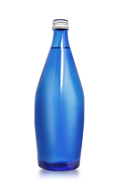 Botella de vidrio azul