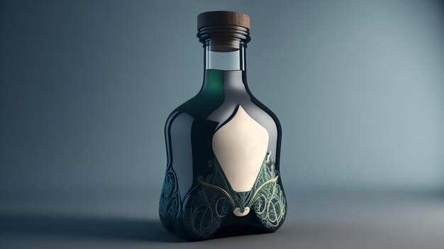 botella de vidrio de perfume 3d