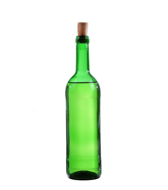 Botella de vino blanco. Aislado sobre fondo blanco