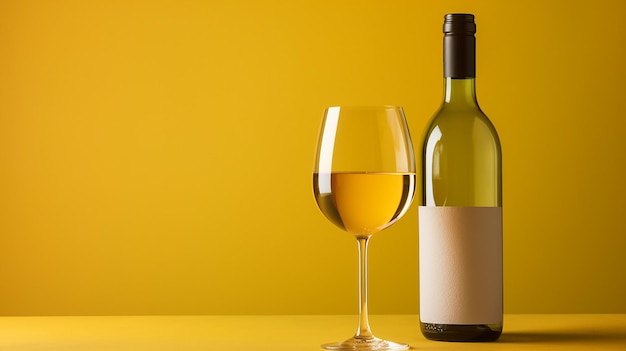 Una botella de vino blanco refrescante elegancia