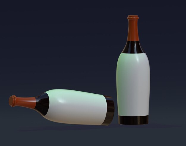 Una botella de vino con la palabra champaña