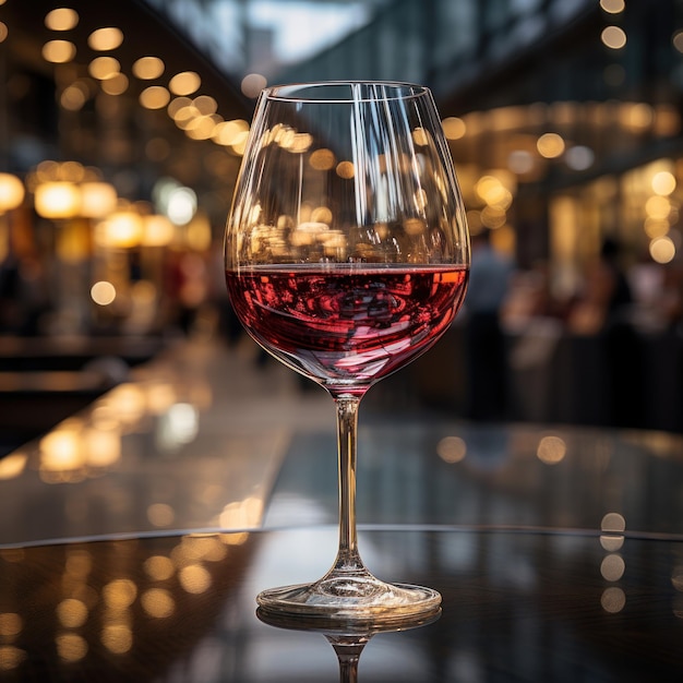 Foto botella de vino tinto y vaso de vino