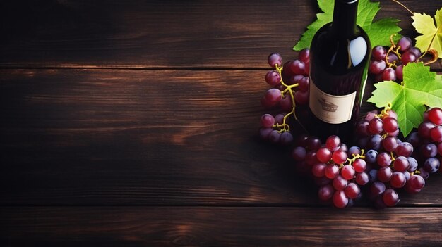 Foto botella de vino y uvas degustación de vino y tienda de vinos