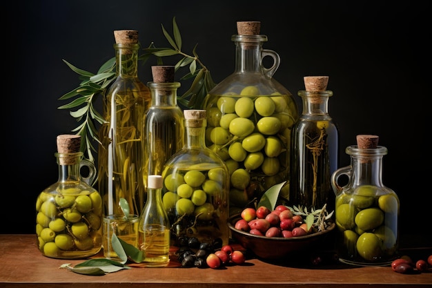 Las botellas de aceite de oliva generan Ai