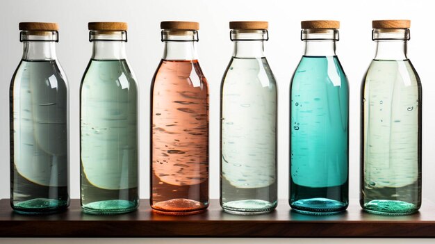 Foto botellas de agua en blanco