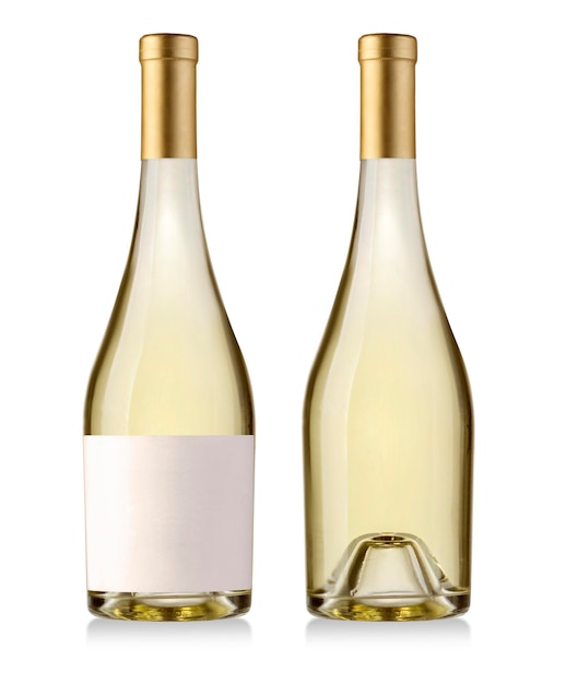 botellas aisladas en vino blanco
