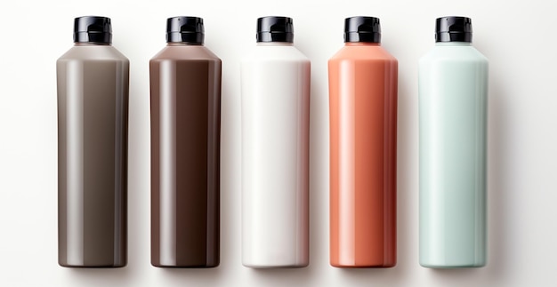 Botellas con crema sobre un fondo claro concepto de belleza imagen generada por AI