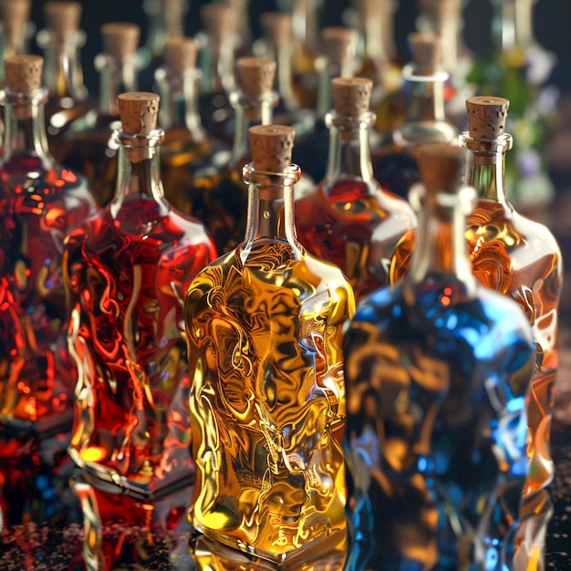 Botellas de emociones con líquido cambiante