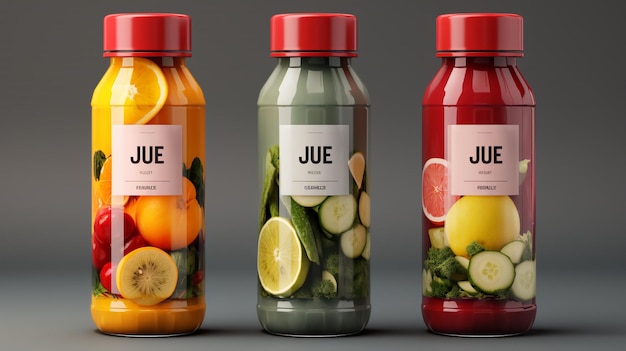 Foto botellas de jugo