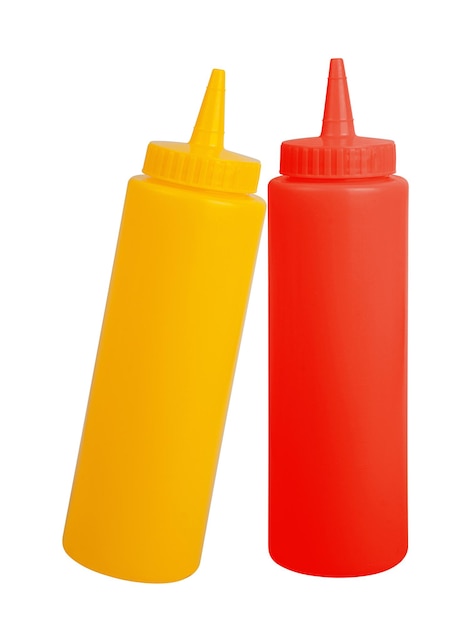 botellas de mostaza y ketchup