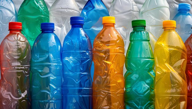 Botellas de plástico de colores