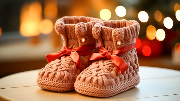 Botinhas de bebê caseiras tecidas com amor, um presente aconchegante de inverno
