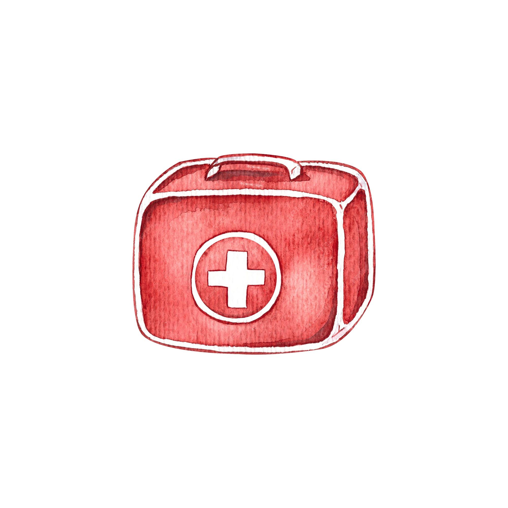 dramático periodista Tomar conciencia Botiquín de primeros auxilios bolsa roja de primeros auxilios con  instrumentos médicos de ambulancia de la cruz roja | Foto Premium