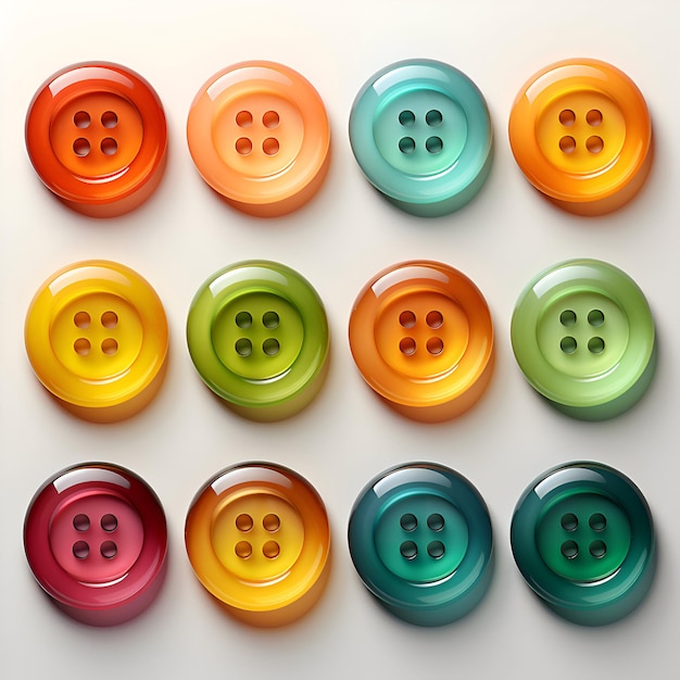 Foto botões coloridos isolados em fundo branco ilustração de renderização 3d