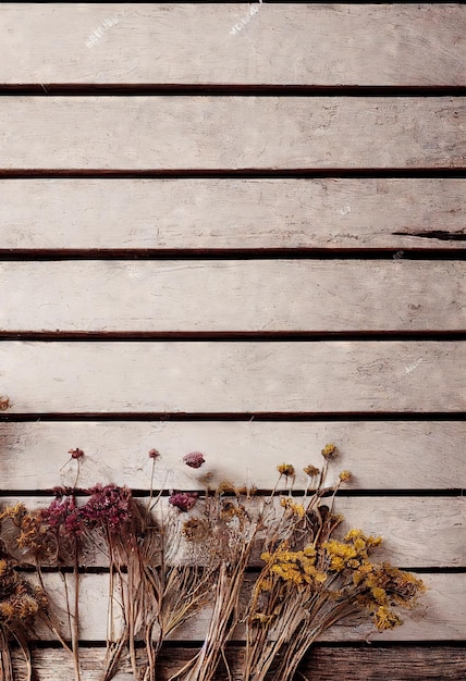 Foto botões e pétalas individuais para buquê de flores secas em fundo bege