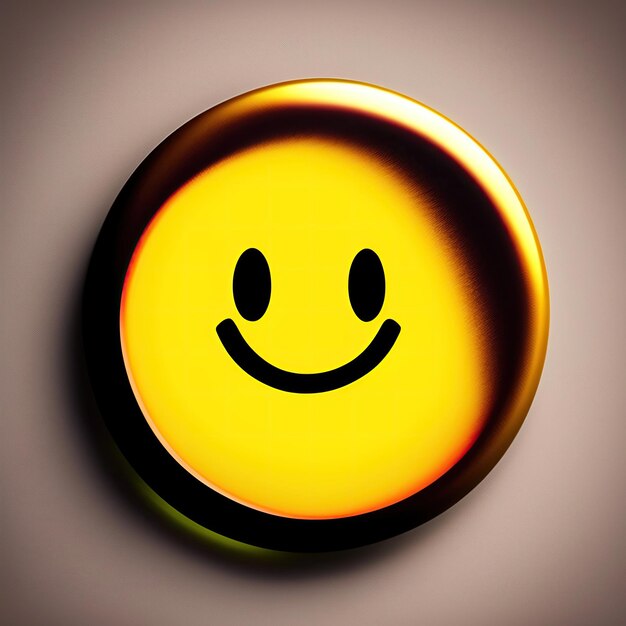 Un botón amarillo con una carita sonriente