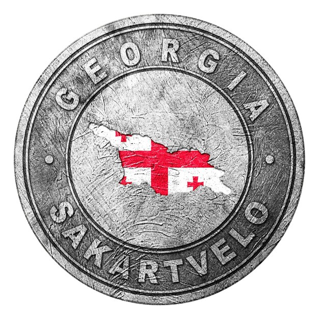 Botón de la bandera de Georgia con el mapa