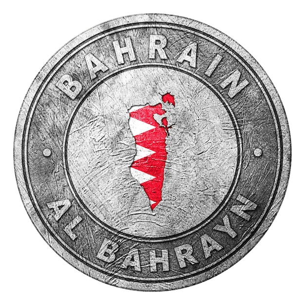 Botón de bandera con el mapa de Bahréin