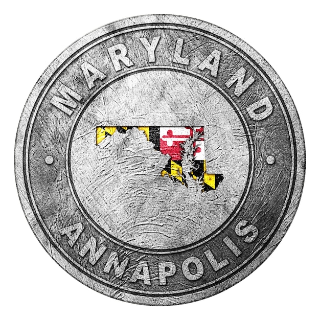 Botón de la bandera de Maryland con el mapa
