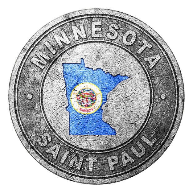 Botón de la bandera de Minnesota con el mapa