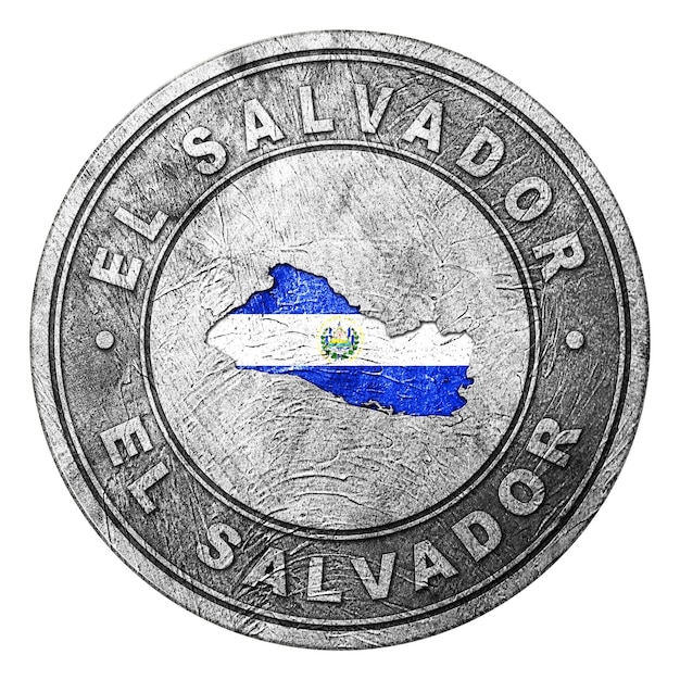Botón de la bandera de El Salvador con mapa