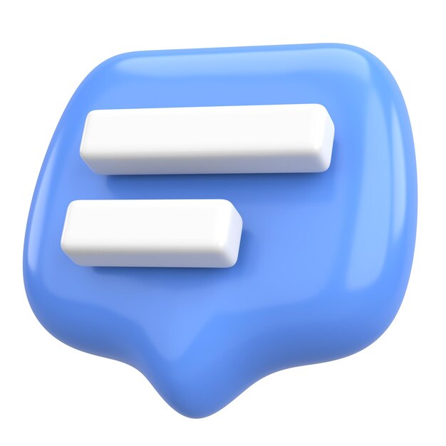 Botón de comentarios Botón de chat Ilustración en 3D