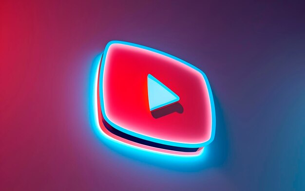 Foto el botón del icono de youtube en 3d