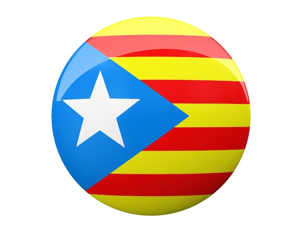 Botón con la ilustración de la bandera de Cataluña