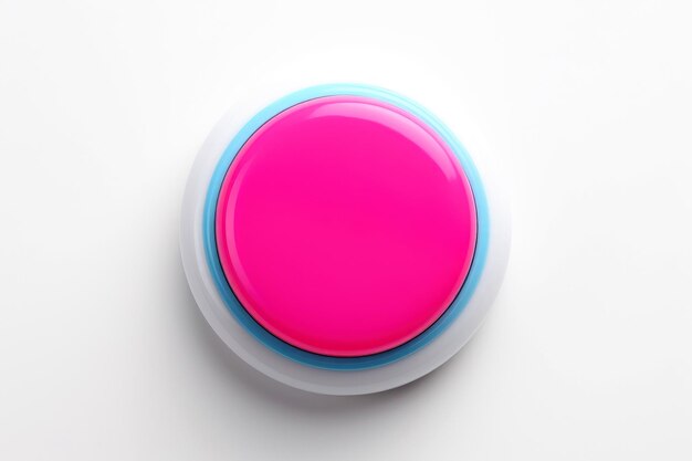 Botón multicolor abstracto de alta tecnología en fondo blanco IA generativa