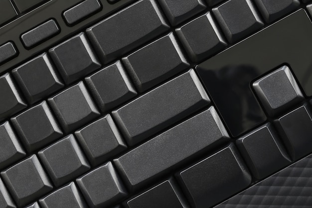 Botón negro vacío del teclado de la computadora.