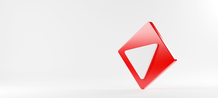 Foto botón de reproducción rojo icono de video signo de medios sociales símbolo de jugador logo 3d rendering ilustración