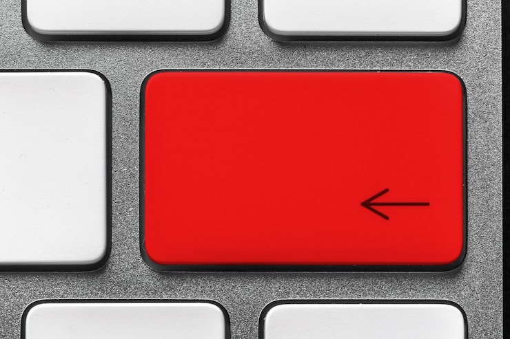 Foto botón rojo del teclado