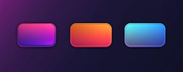 Botones web modernos y coloridos con espacio personalizable para texto o iconos