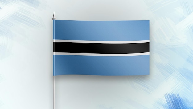 Botswana 3D-Renderflagge auf blauem Texturhintergrund